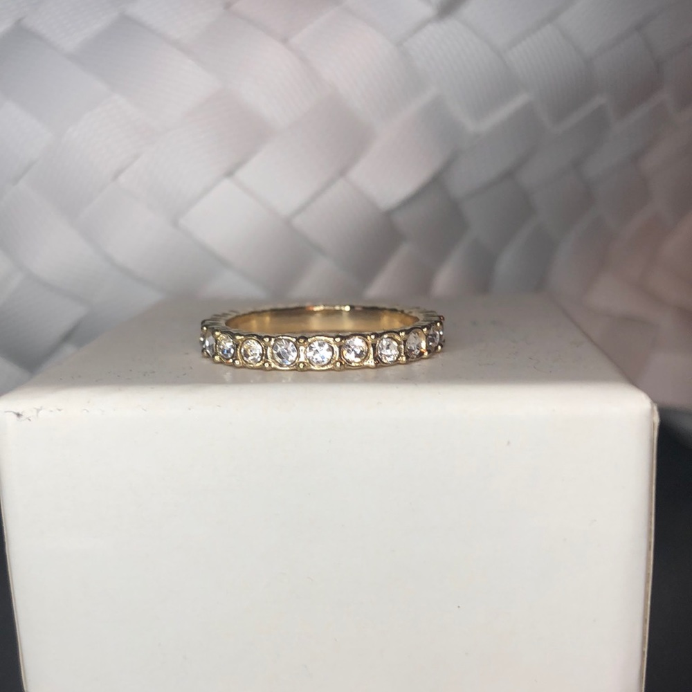 Gold cz diamond infinity ring